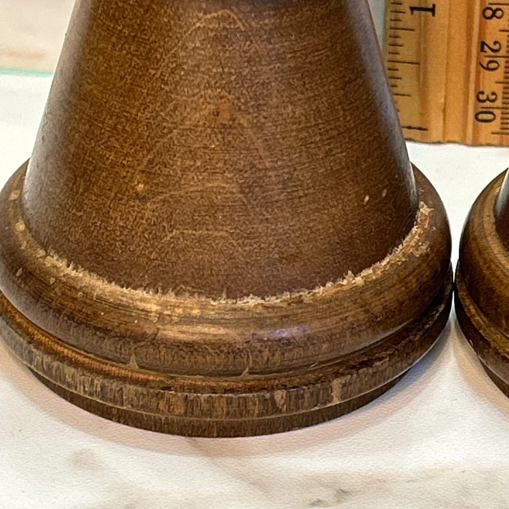 Vintage Mr. Dudley Wood Salt Shaker & Pepper Mill Set Crank Grinder Mid Century